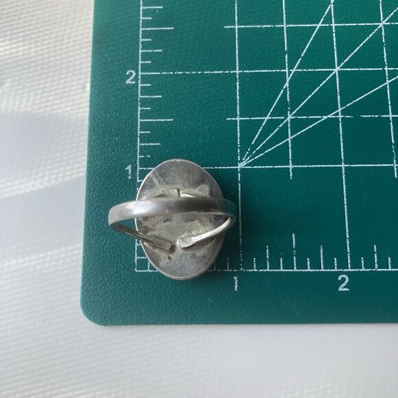 Vintage Sterling Silver Jasper Native American Southwestern Mens Ring Sz 13 READ - Picture 4 of 13